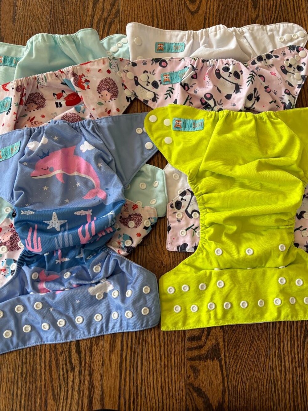 Alvababy Cloth Diaper Set Lot 6 Diaper Covers 6 Cloth Inserts Colorful Baby
